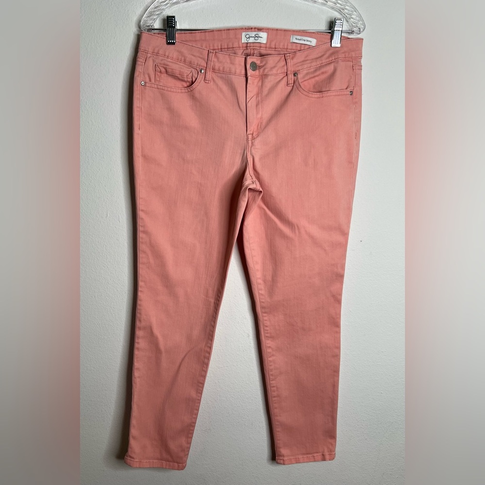 Jessica Simpson Jeans Womens 12/31 Rolled Crop Skinny Peach Denim